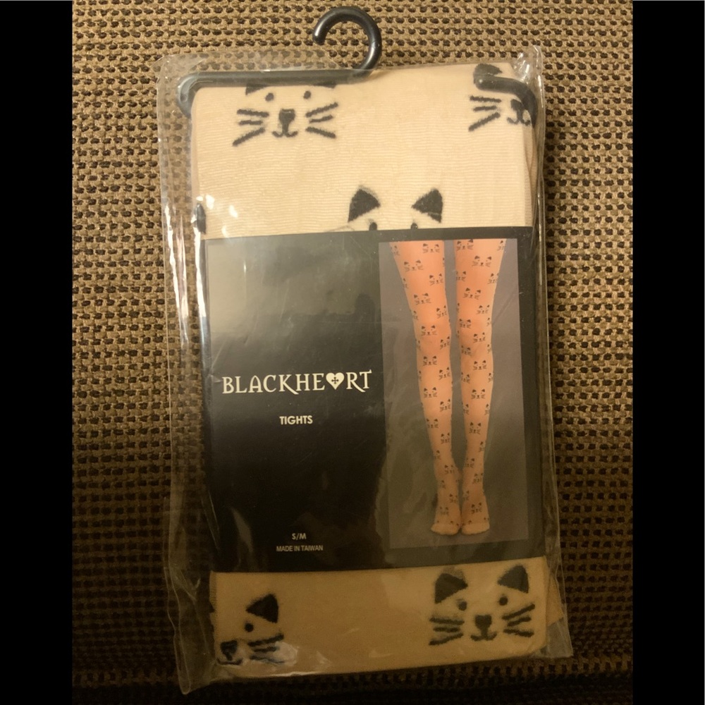 Blackheart Tights Nude Allover Cat Face